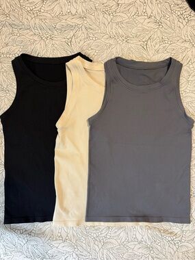 3-Pack Ribbed Seamless Tank Tops